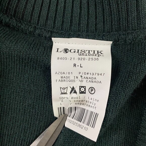 NWOT Logistik Sweater Men's XL Elbow Patch Military Commando Wool Green - Picture 3 of 6